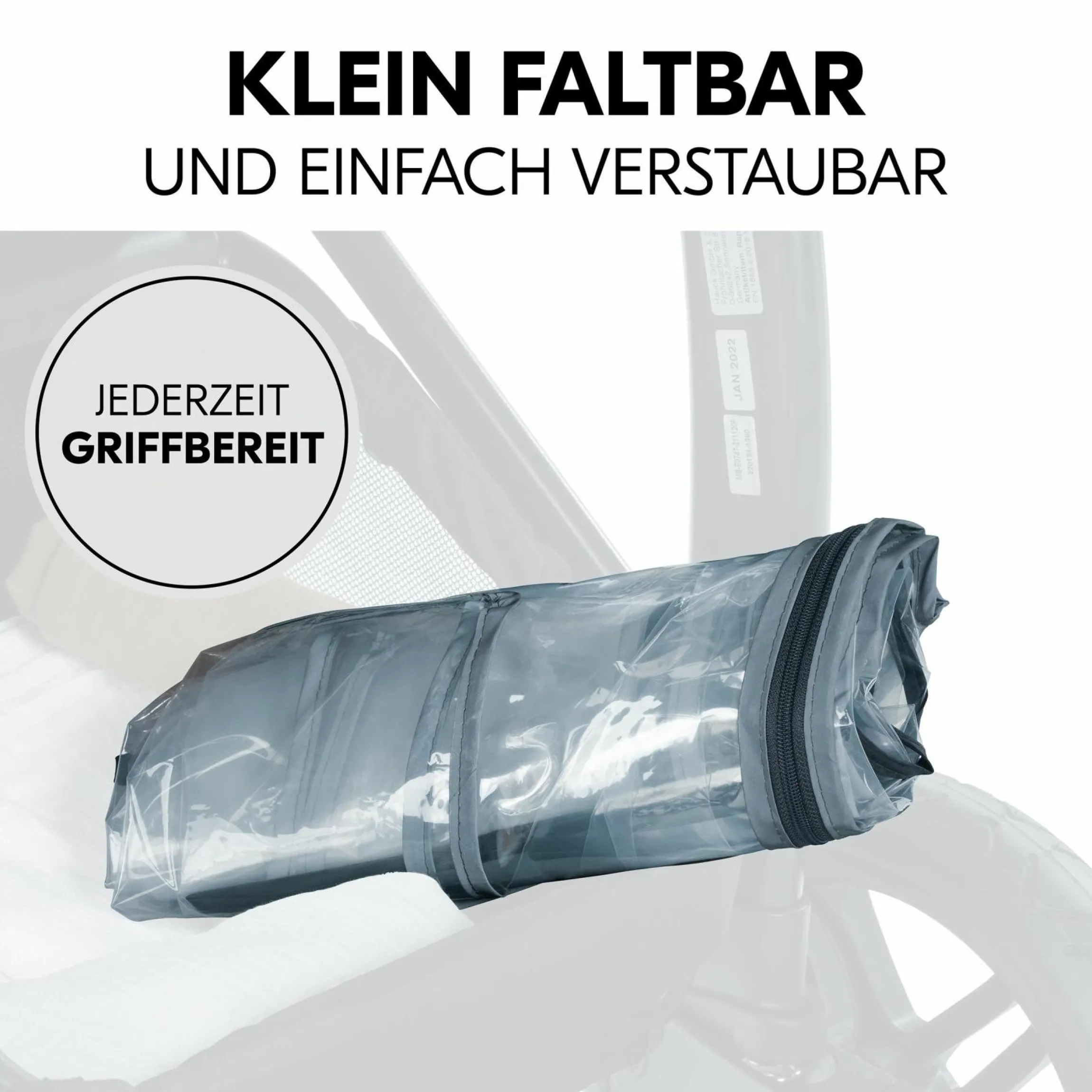 Universal Regenschutz mit großer Frontöffnung für Buggys & Kinderwagen