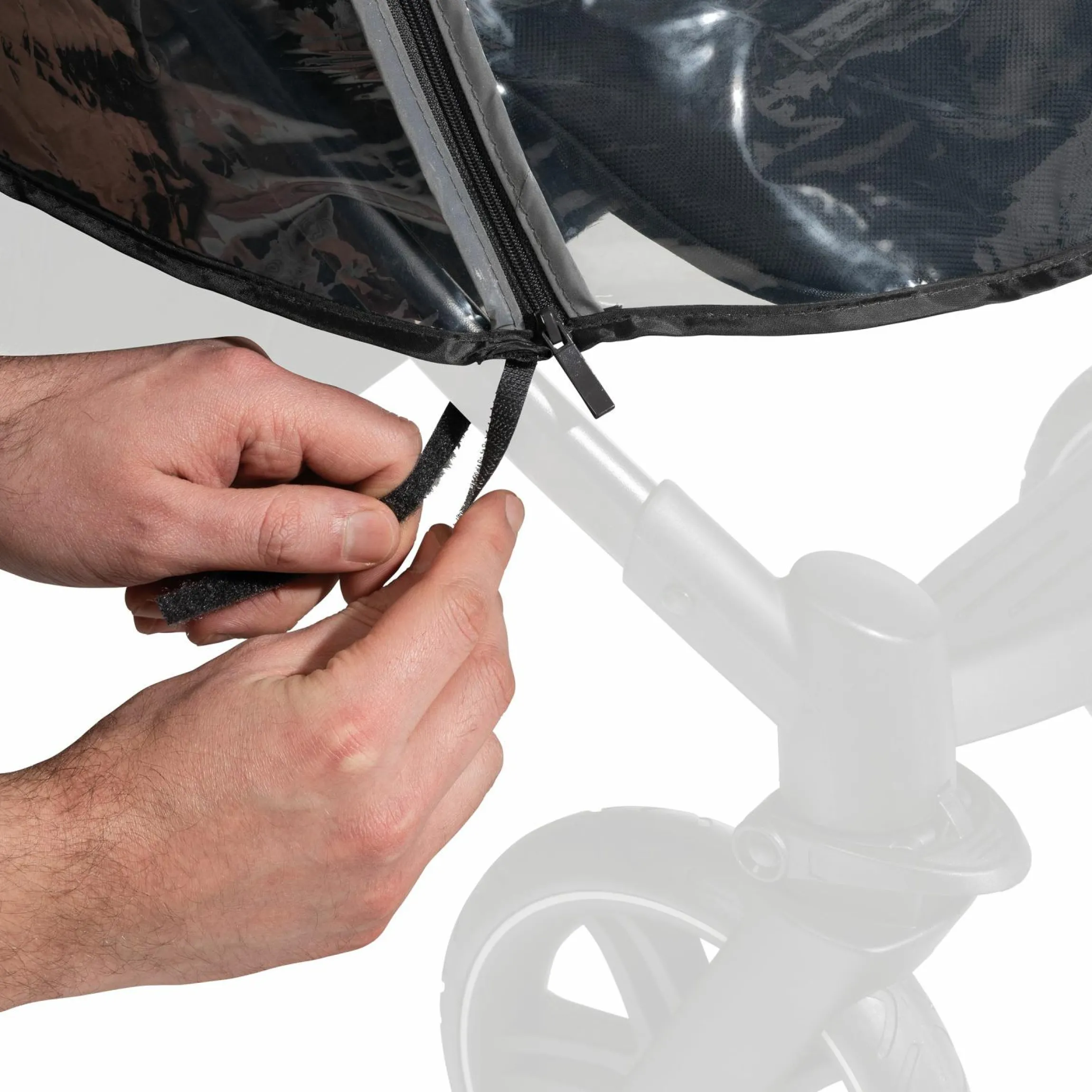 Universal Regenschutz mit großer Frontöffnung für Buggys & Kinderwagen