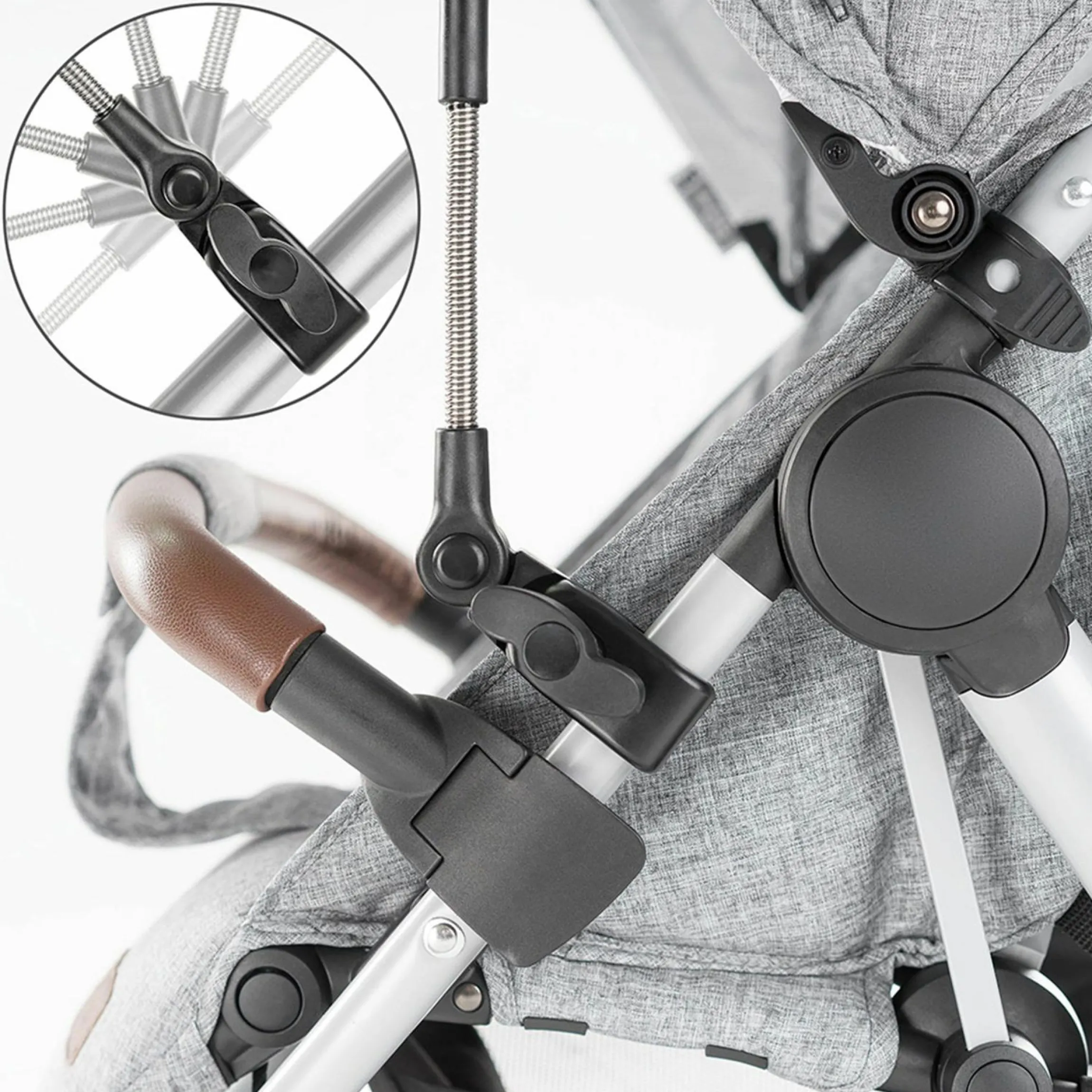 Universal Sonnenschirm für Kinderwagen und Buggy - Schwarz