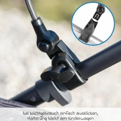 Universal Sonnenschirm für Kinderwagen und Buggy - Grau