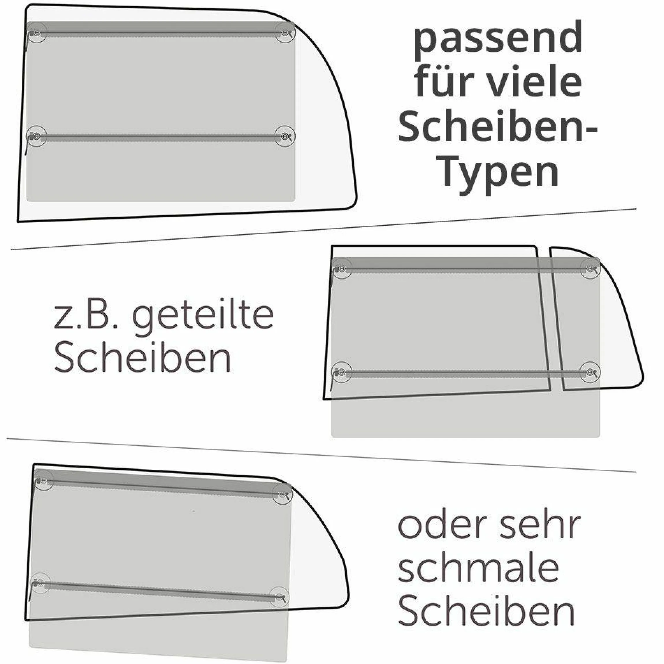 Universal Sonnenschutz fürs Auto mit Vorhang-Funktion & UV-Schutz - Anthrazit