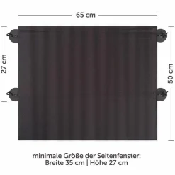 Universal Sonnenschutz fürs Auto mit Vorhang-Funktion & UV-Schutz - Anthrazit