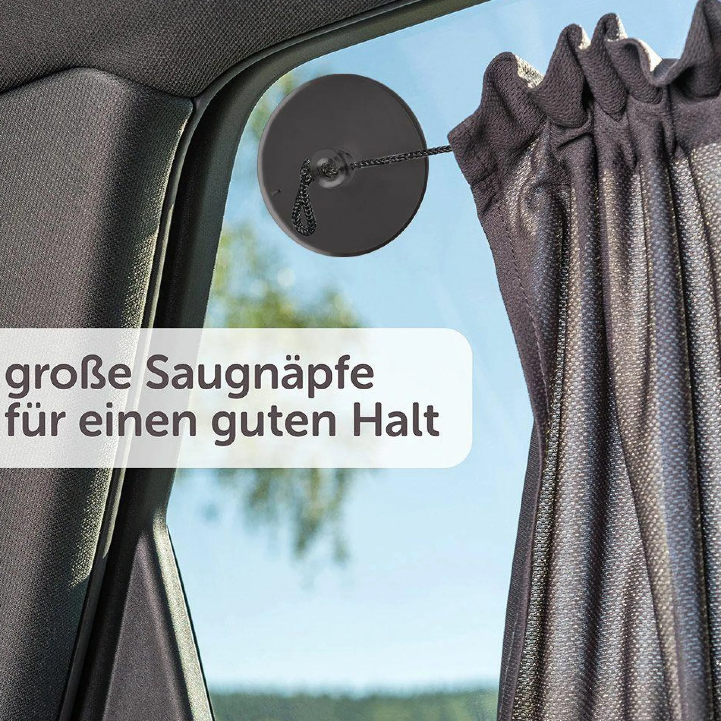 Universal Sonnenschutz Slide & Shade mit Vorhangfunktion - Doppelpack - Dunkelgrau