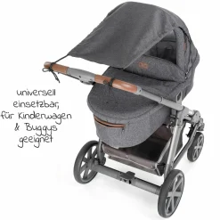 Universal Sonnensegel Deluxe für Kinderwagen und Buggy - Grau