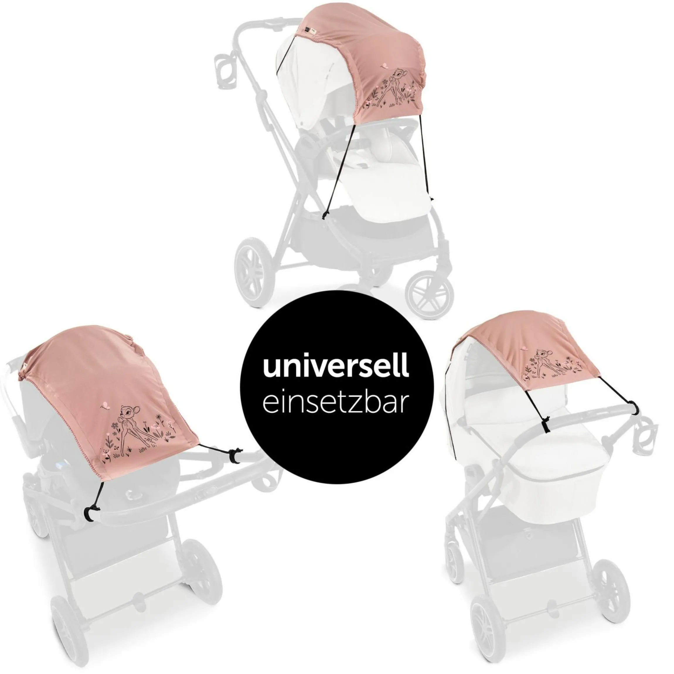 Universal Sonnensegel für Kinderwagen - Disney - Bambi Rose