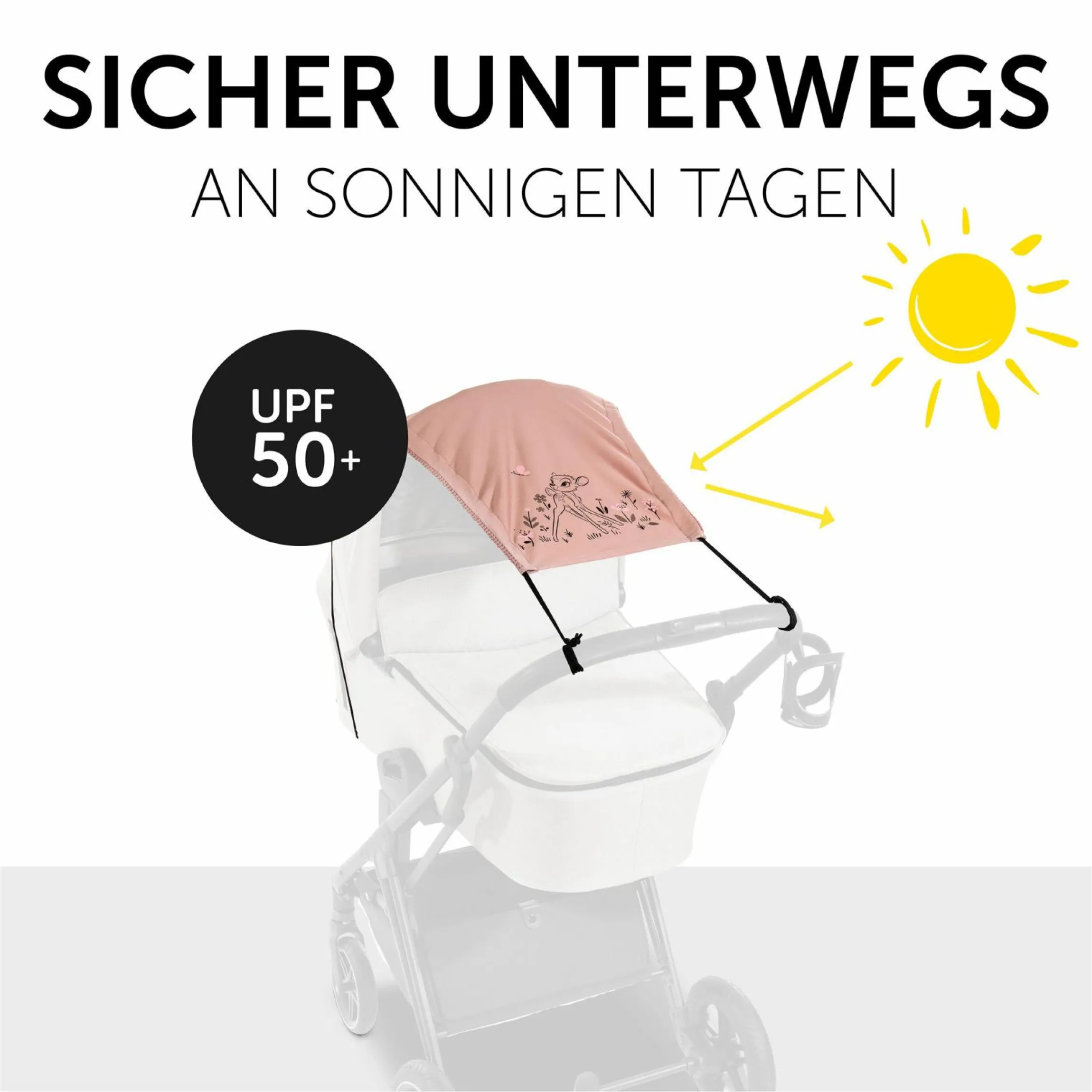 Universal Sonnensegel für Kinderwagen - Disney - Bambi Rose