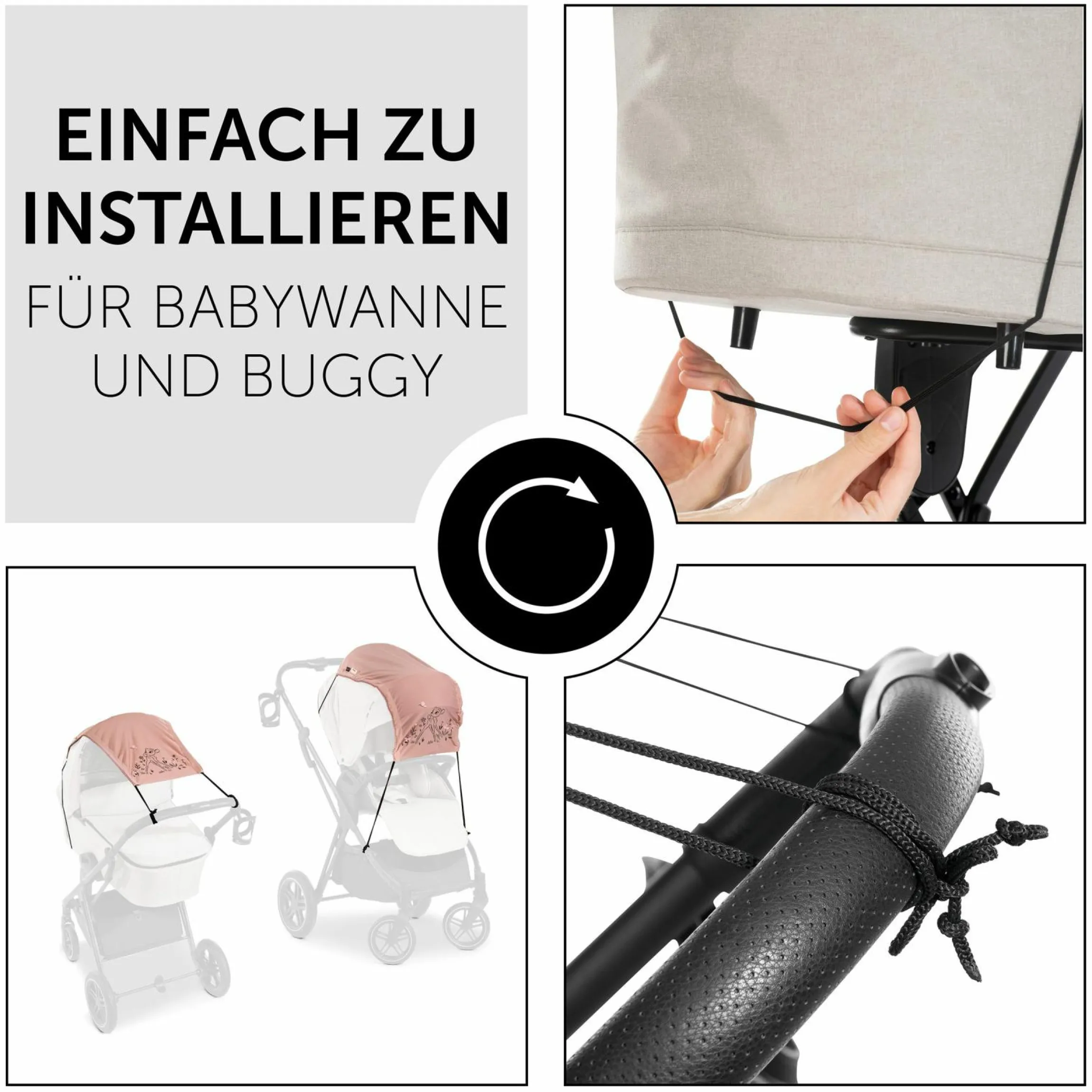 Universal Sonnensegel für Kinderwagen - Disney - Bambi Rose