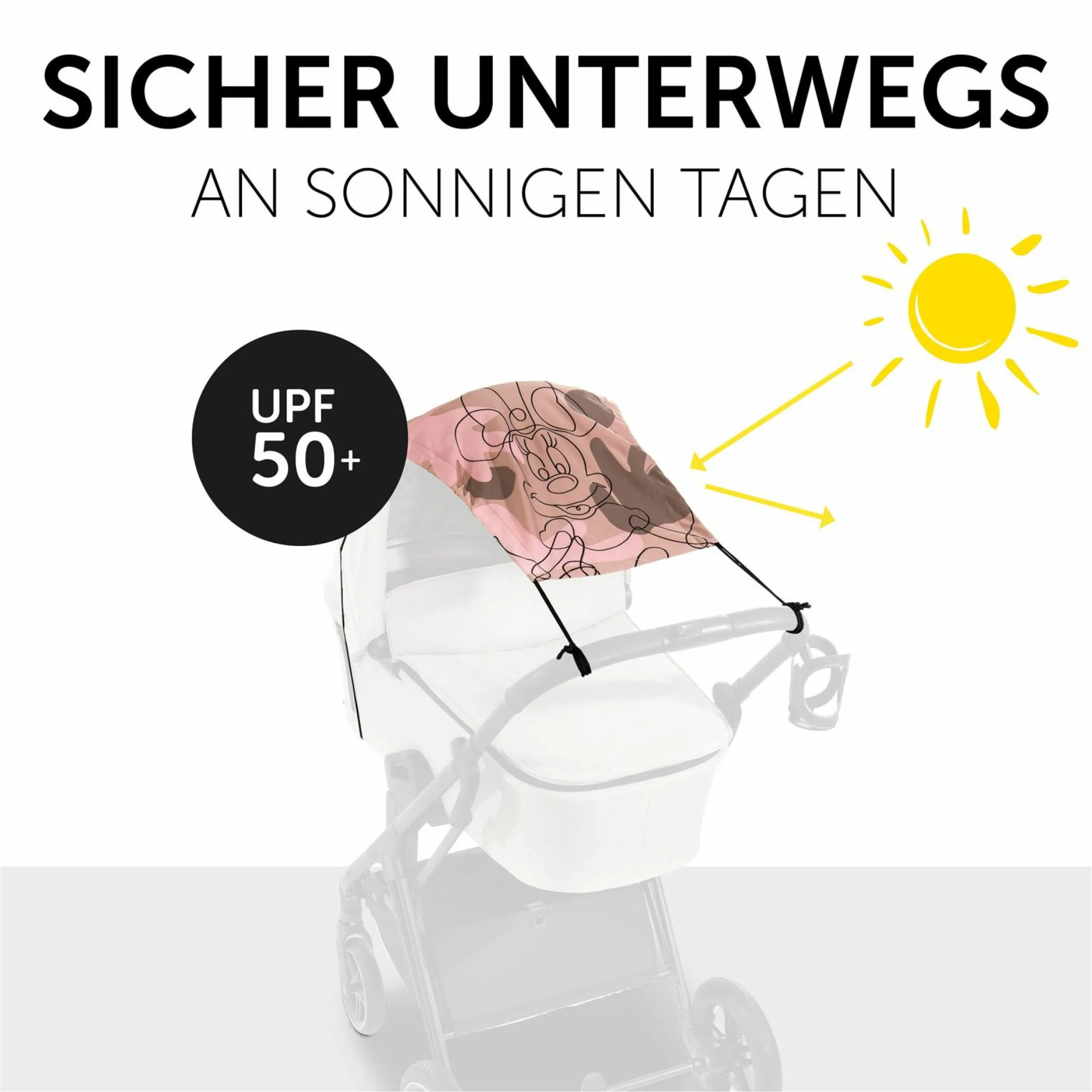 Universal Sonnensegel für Kinderwagen - Disney - Minnie Mouse Rose