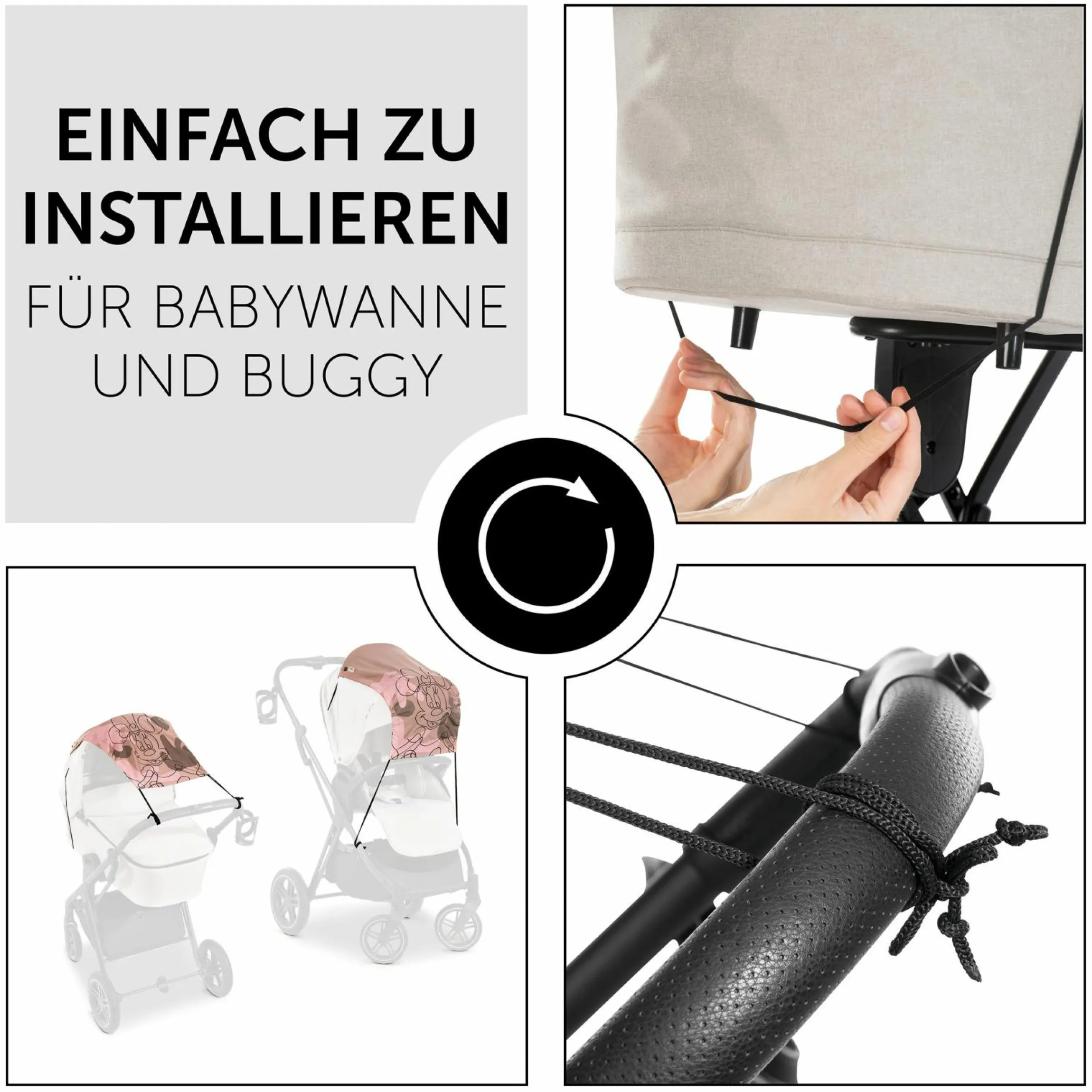 Universal Sonnensegel für Kinderwagen - Disney - Minnie Mouse Rose