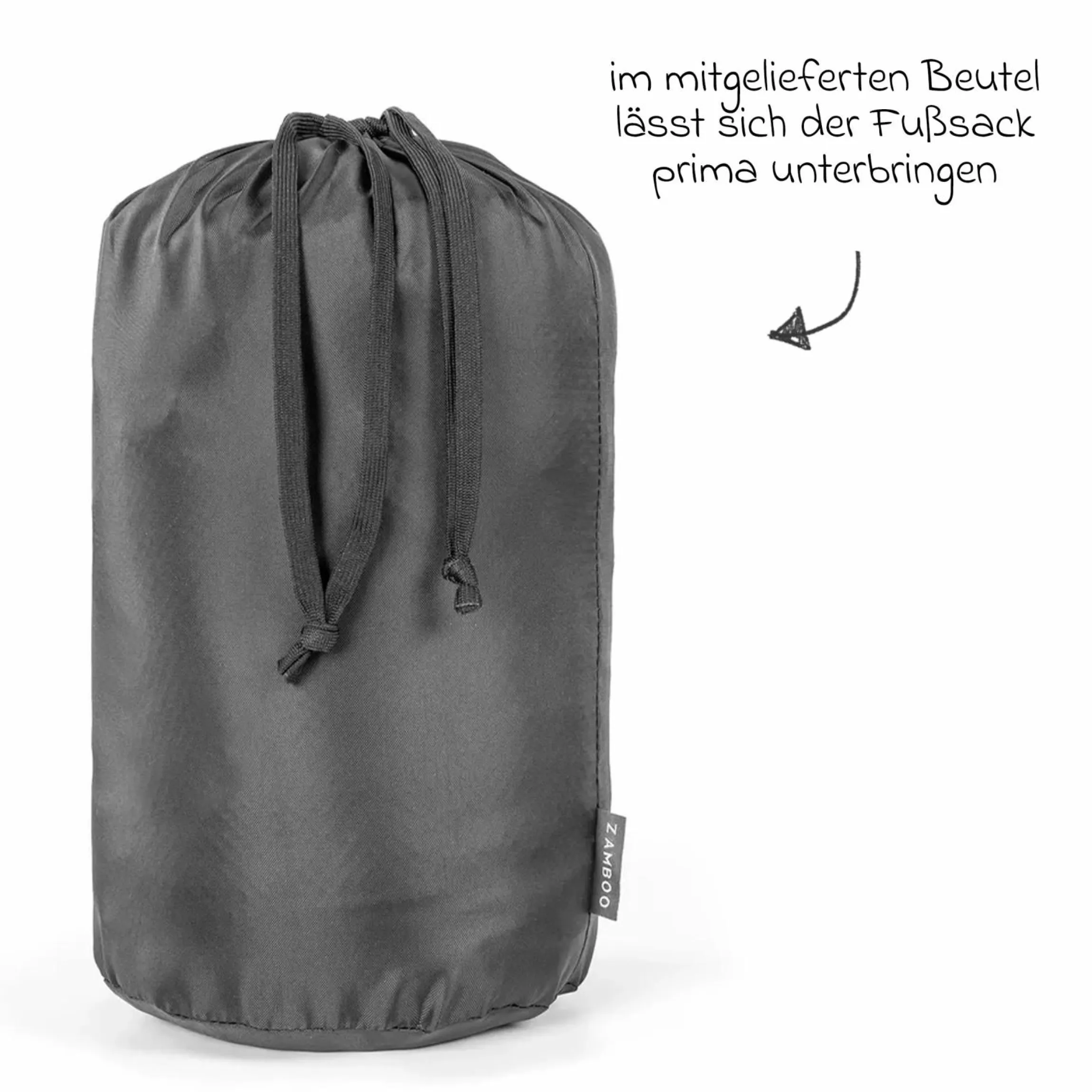 Universal Thermo Fußsack Multifunktion Comfort für Kinderwagen und Buggy - Schwarz Grau