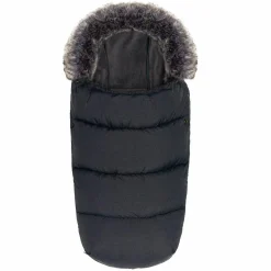 Universal Thermo-Fleece Fußsack mit Fellkragen für Kinderwagen & Buggy - Melange Dunkelgrau