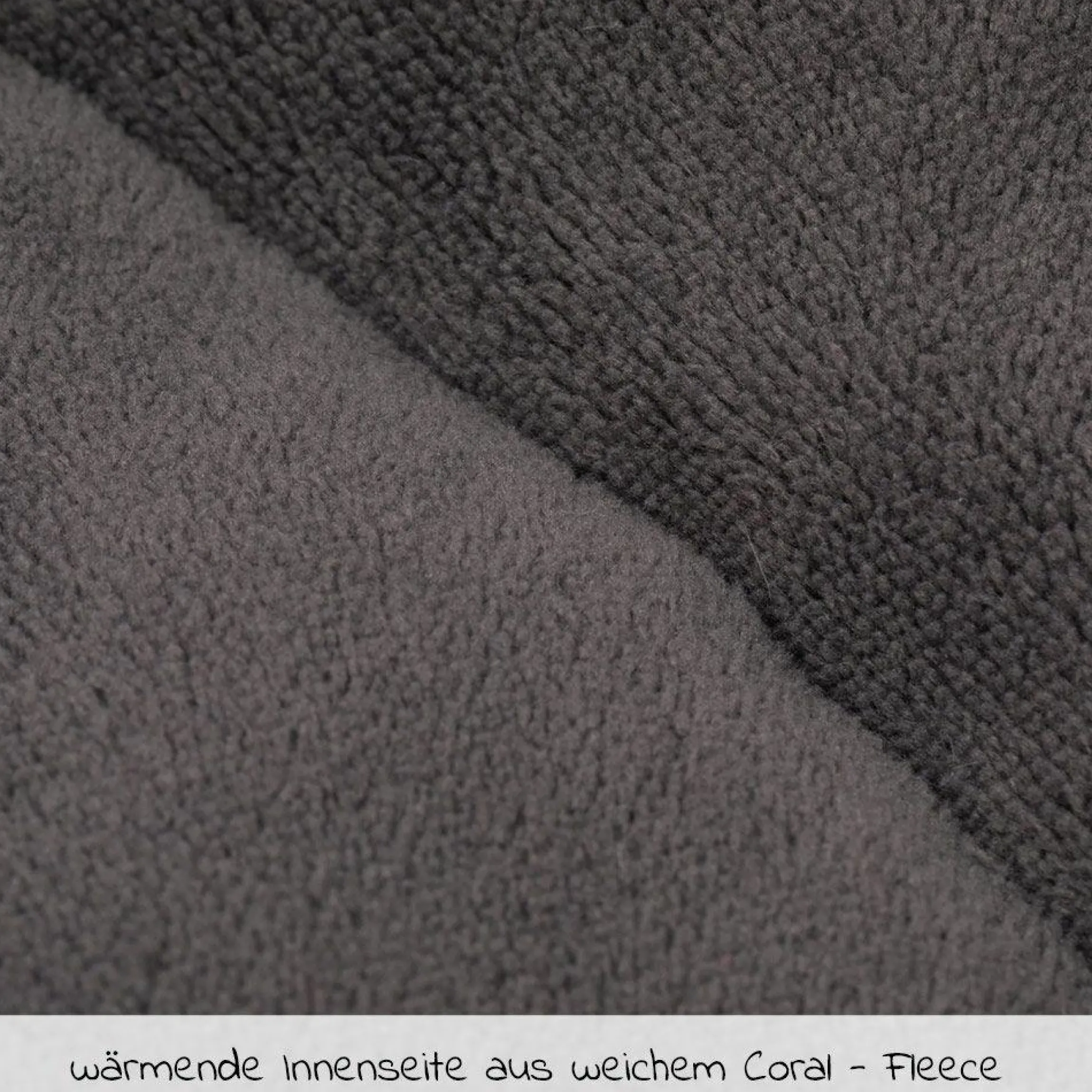 Universal Thermo-Fleece Fußsack mit Fellkragen für Kinderwagen & Buggy - Melange Dunkelgrau