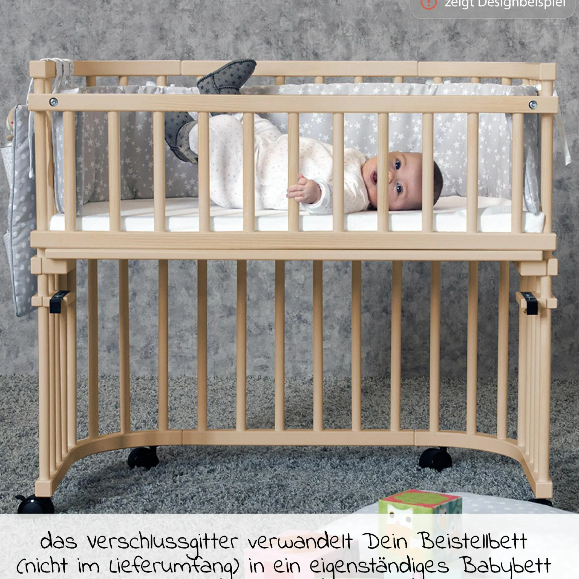 Verschlussgitter für Beistellbett Maxi & Boxspring - Schiefergrau lackiert - Kollektion 2024