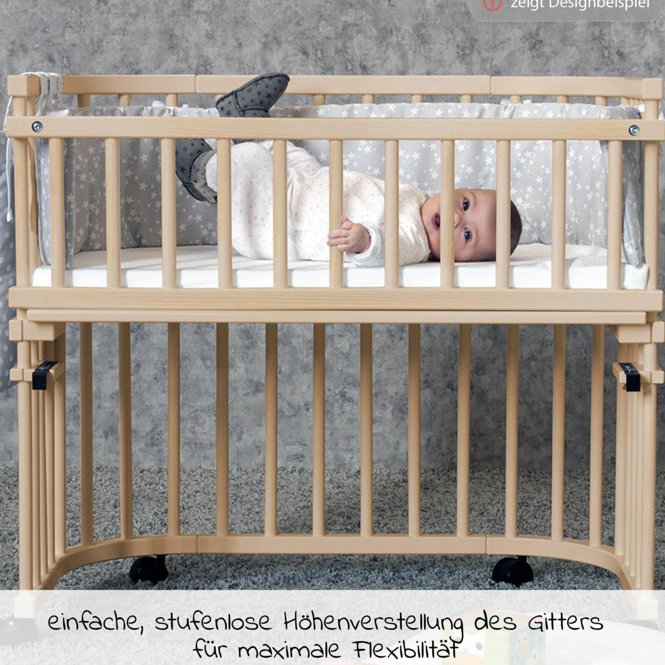 Verschlussgitter für Beistellbett Maxi & Boxspring - Schiefergrau lackiert - Kollektion 2024