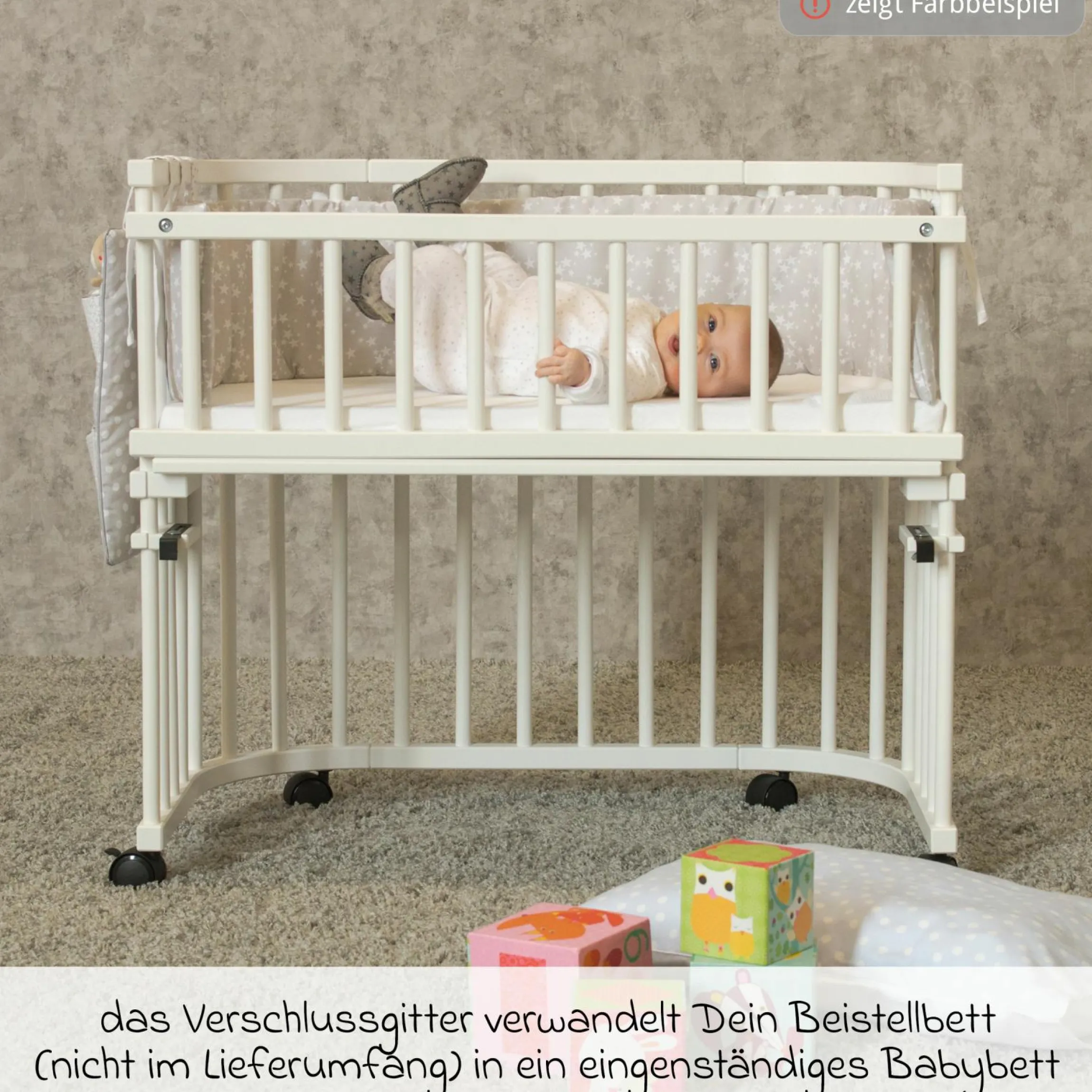 Verschlussgitter für Beistellbett Mini & Midi & Original - Natur lackiert - Kollektion 2024