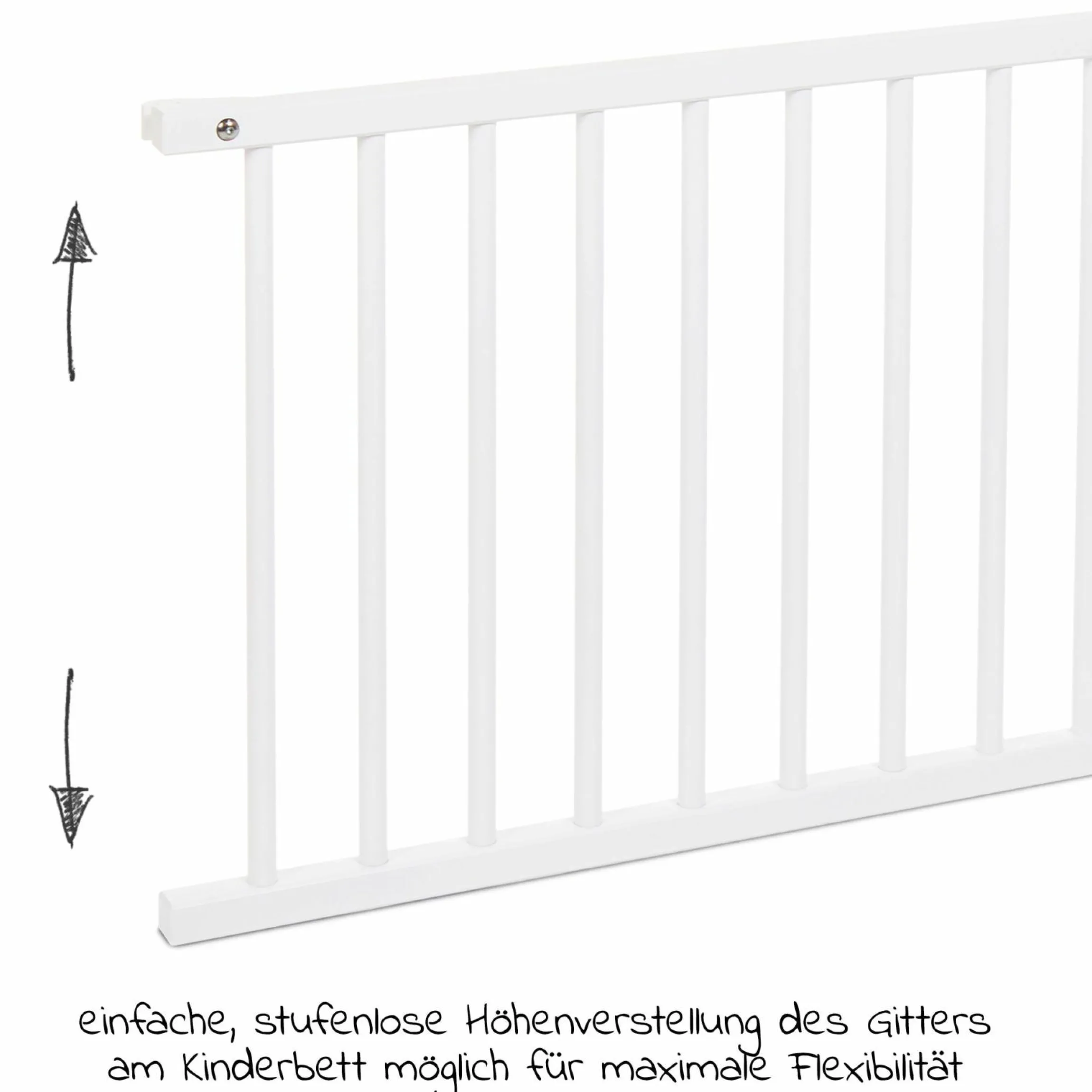 Verschlussgitter für Boxspringbett XXL - Kinderbettnutzung - Weiß lackiert - Kollektion 2024