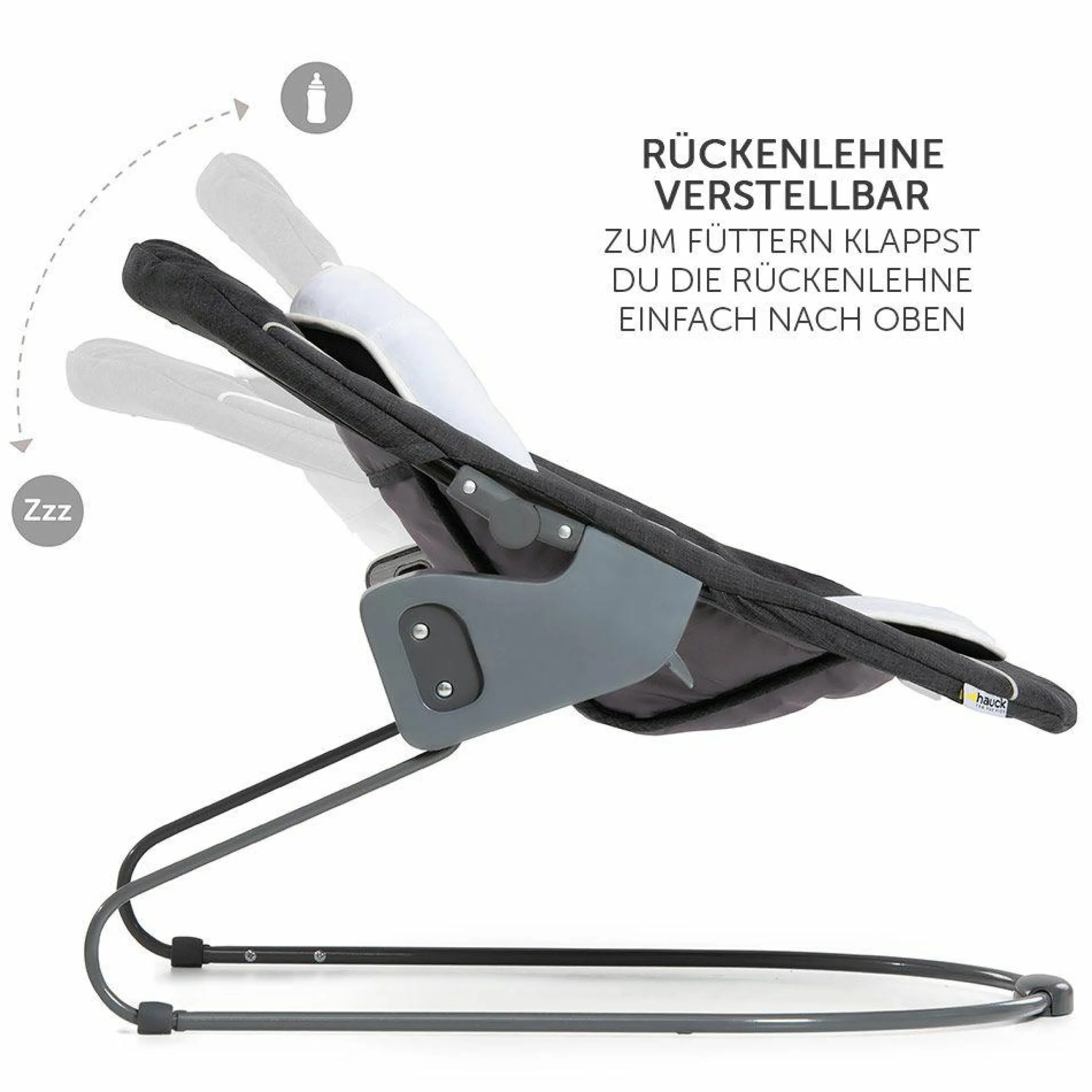 Verstellbarer Neugeborenenaufsatz & Wippe für Alpha & Beta Hochstuhl - Bouncer 2in1 Deluxe - Melange Grey