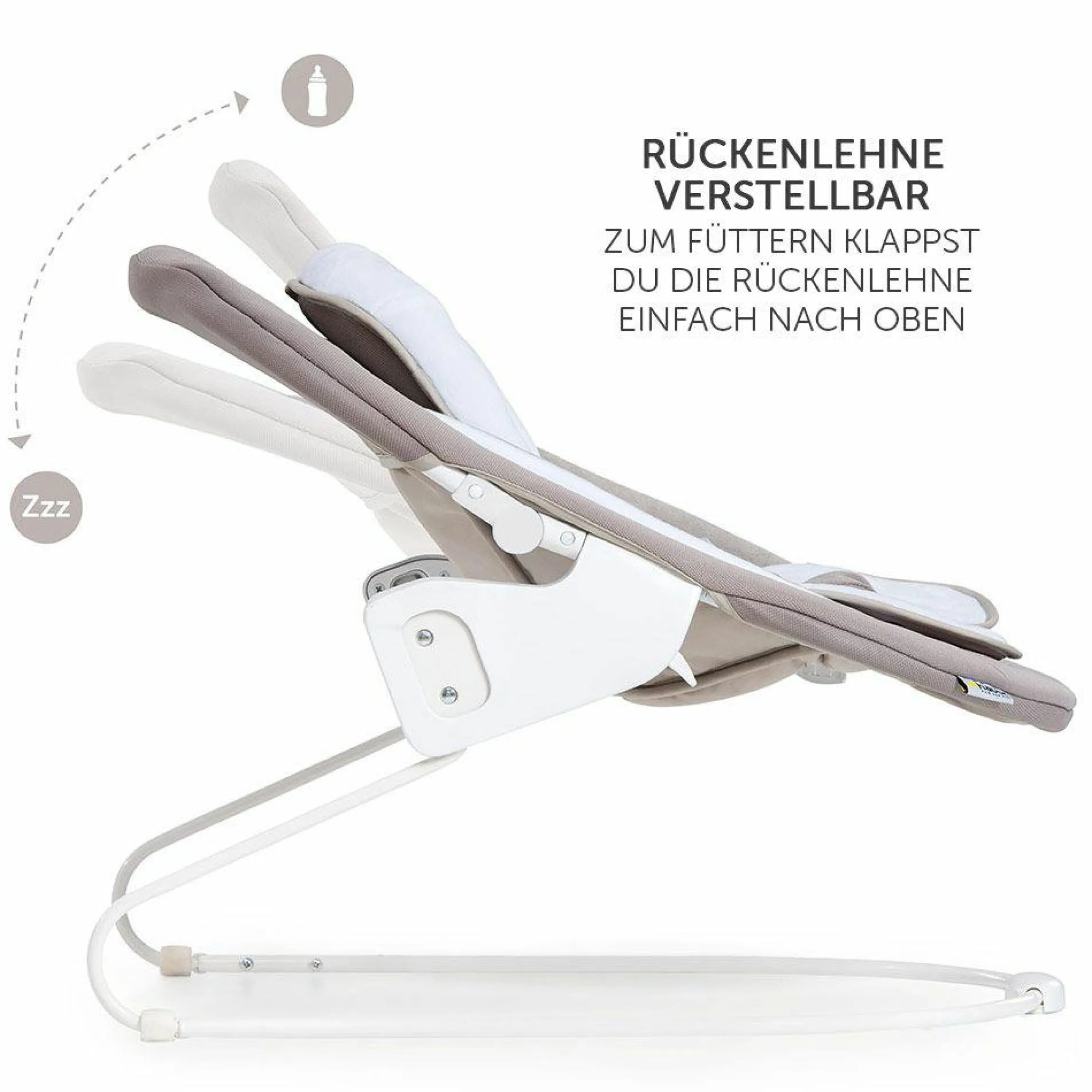 Verstellbarer Neugeborenenaufsatz & Wippe für Alpha & Beta Hochstuhl - Bouncer 2in1 Deluxe - Sand