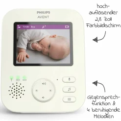 Video-Babyphone Advanced mit Kamera & 2,8 Zoll Display - SCD882/26 - inkl. Reisetasche - Pastelgreen