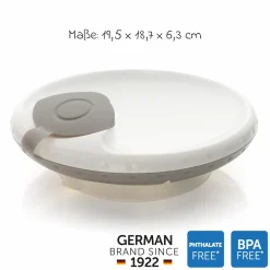 Warmhalteteller mit Saugnapf kein Verrutschen & Umkippen - Weiß Grau