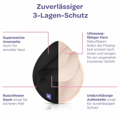 Waschbare Stilleinlage 8er Pack - Hellrosa & Schwarz