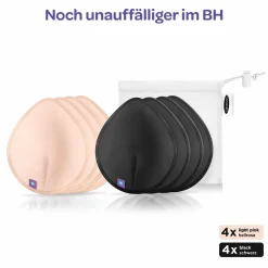 Waschbare Stilleinlage 8er Pack - Hellrosa & Schwarz