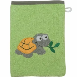 Waschhandschuh - Schildkröte - Opalgrün