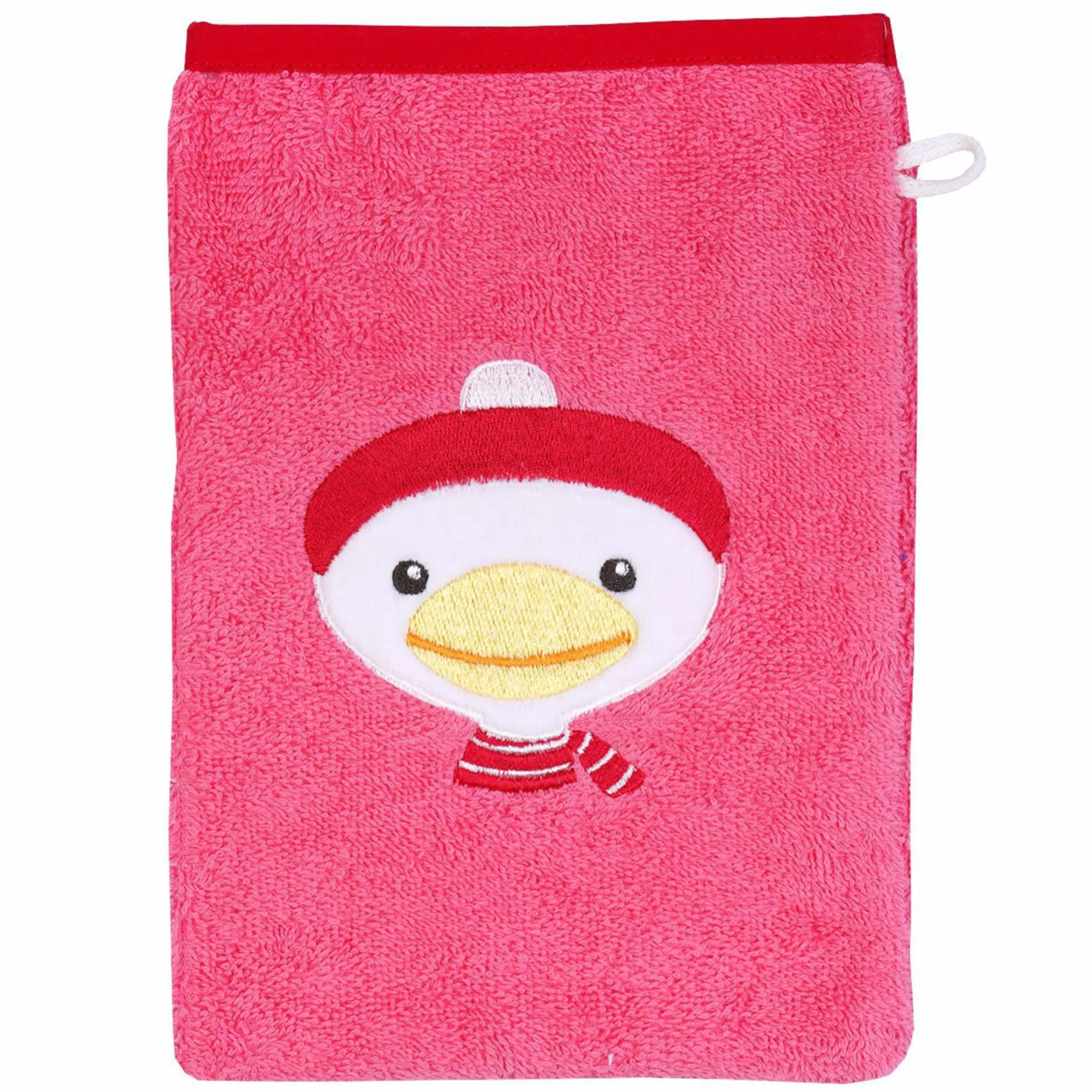 Waschhandschuh - Stickerei Ente - Pink