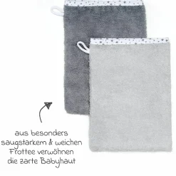 Waschhandschuh 10er Pack - Sterne - Grau