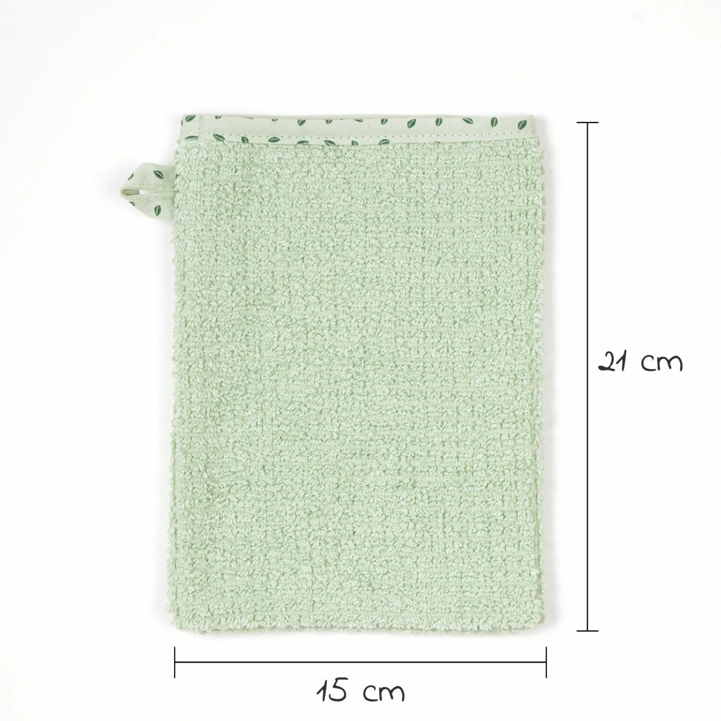 Waschhandschuh 3er Pack Bio-Baumwolle - Uni Piniengrün Hellolivgrün