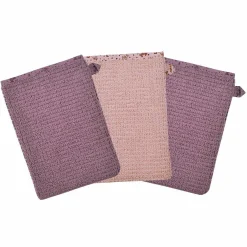 Waschhandschuh 3er Pack Bio-Baumwolle - Lama - Mauve