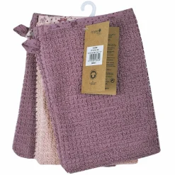 Waschhandschuh 3er Pack Bio-Baumwolle - Lama - Mauve