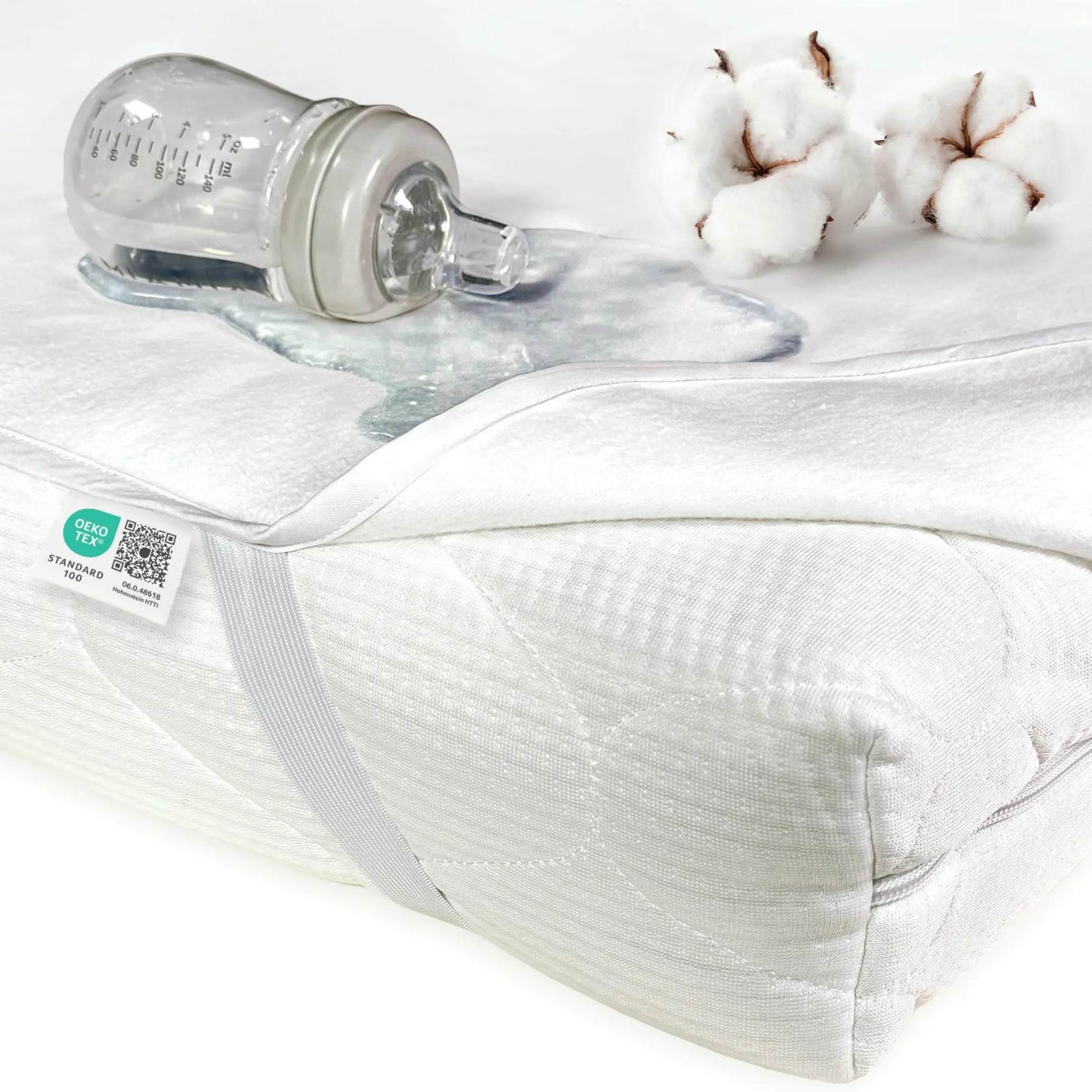Wasserdichte Betteinlage 60 x 120 cm / Matratzenauflage für Baby- & Reisebetten - Molton