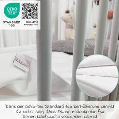 Wasserdichte Betteinlage 90 x 40 cm / Matratzenauflage für Beistellbetten & Wiegen - Molton