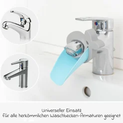 Wasserhahnverlängerung MyHappyBath Extender - Blau Grau