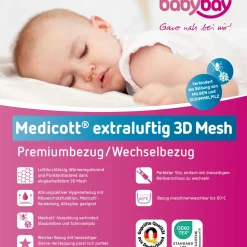 Wechselbezug Premium für Matratze Medicott extraluftig 3D Mesh für Beistellbett Maxi, Boxspring, Comfort Plus - Weiß - Kollektion 2024