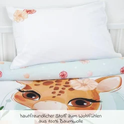 Wende-Bettwäsche 100 x 135 cm - Giraffe