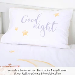 Wende-Bettwäsche 100 x 135 cm - Sleeping on the moon