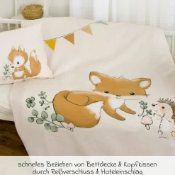 Wende-Bettwäsche 100 x 135 cm - Waldfreunde