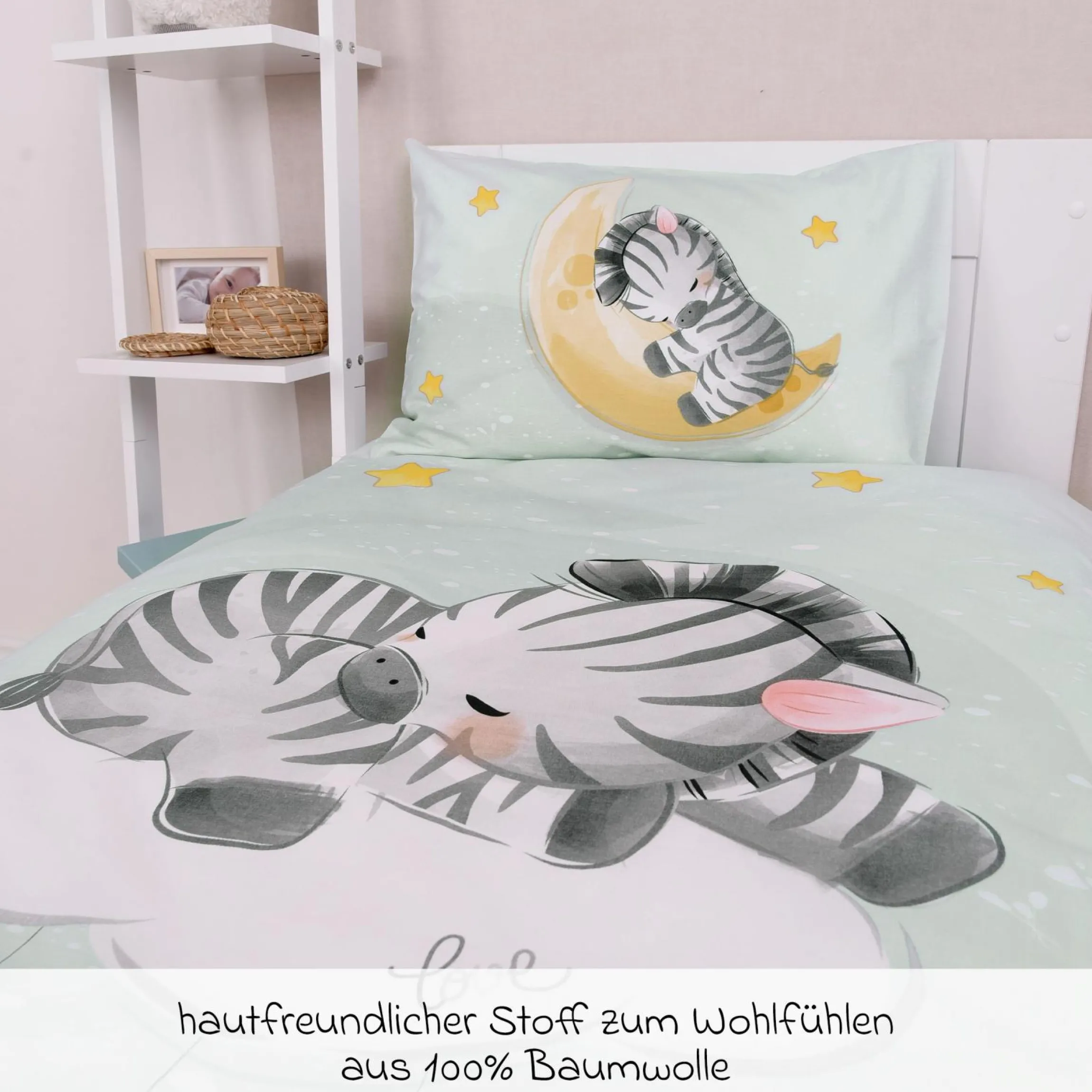 Wende-Bettwäsche 100 x 135 cm - Zebra