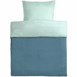 Wende-Bettwäsche Mull 80 x 80 / 35 x 40 cm - Patina / Mint