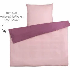 Wende-Bettwäsche Mull 80 x 80 / 35 x 40 cm - Orchidee / Puder