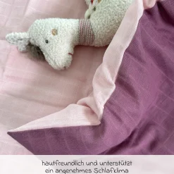 Wende-Bettwäsche Mull 80 x 80 / 35 x 40 cm - Orchidee / Puder