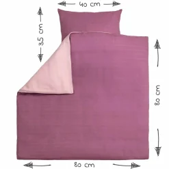 Wende-Bettwäsche Mull 80 x 80 / 35 x 40 cm - Orchidee / Puder