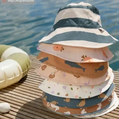 Wende-Hut LSF Sun Protection Bucket Hat - Sea Animals - Milky - Gr. 43/45