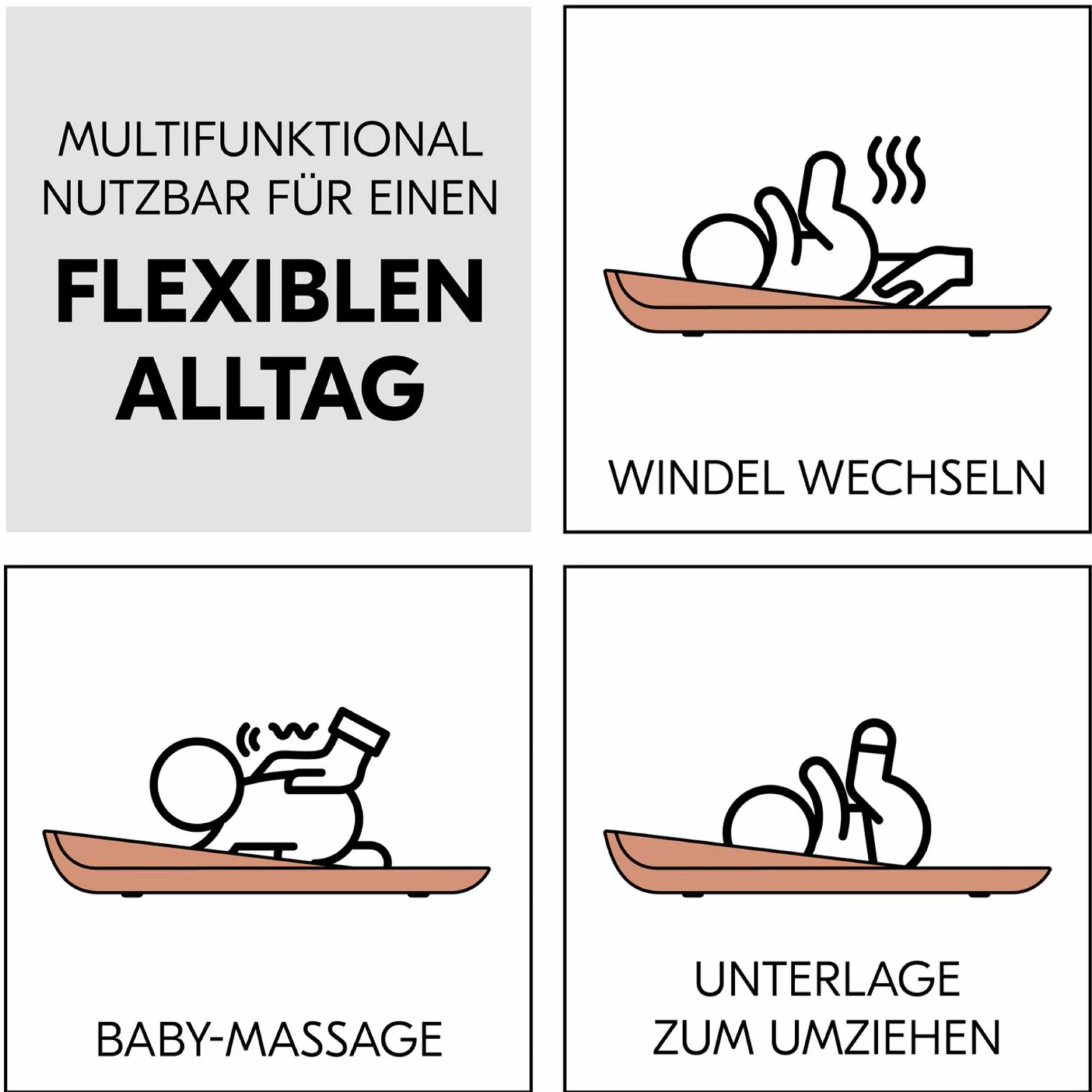 Wickelauflage Change N Clean rutschfest & abwaschbar - Cork