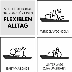 Wickelauflage Change N Clean rutschfest & abwaschbar - Anthracite