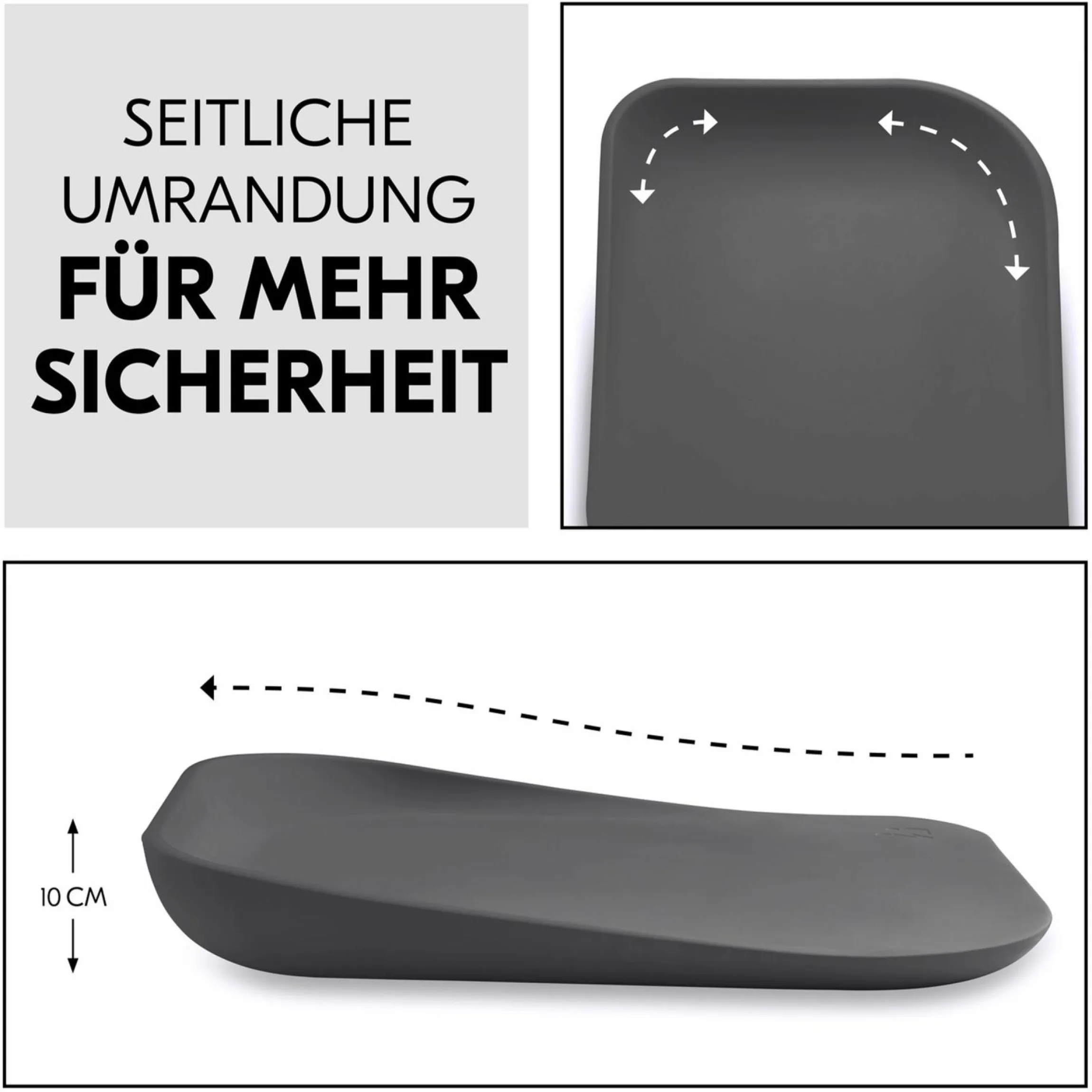 Wickelauflage Change N Clean rutschfest & abwaschbar - Anthracite