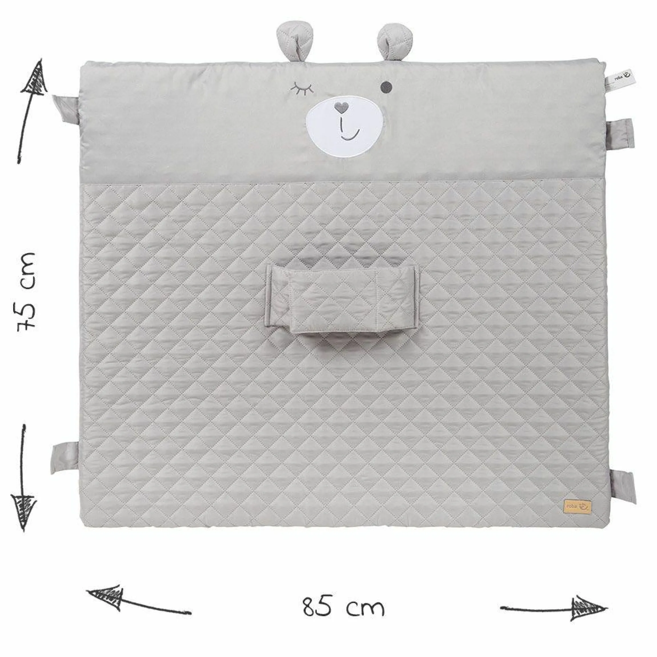 Wickelauflage mit Haltegurt 75 x 85 cm - Roba Style Sammy - Silbergrau