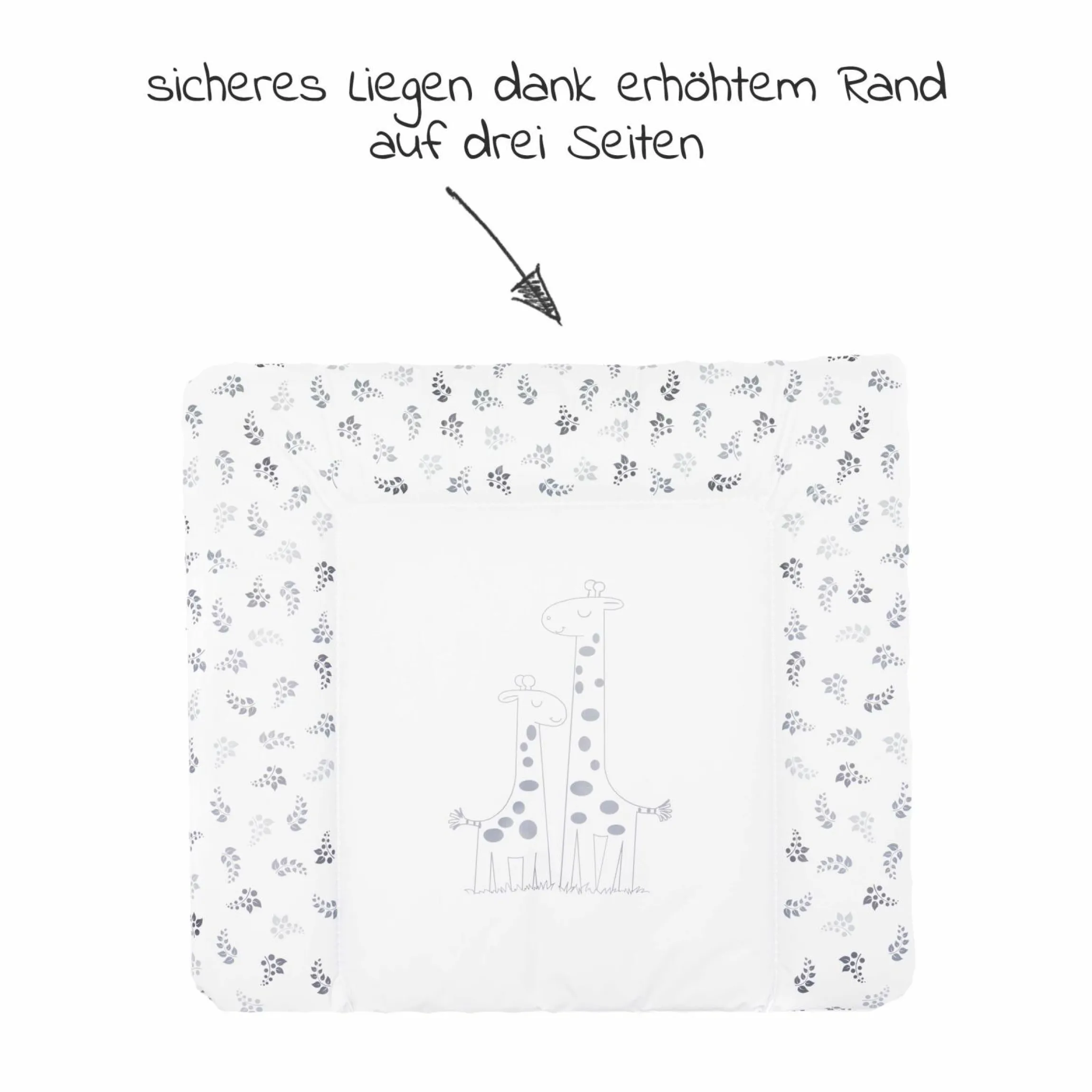 Wickelauflage Softy 75 x 85 cm - Giraffe - Weiß